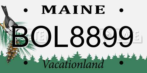 BOL8899 Maine License Plate
