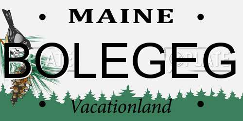 BOLEGEG Maine License Plate