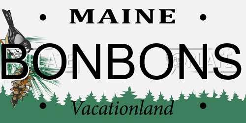 BONBONS Maine License Plate