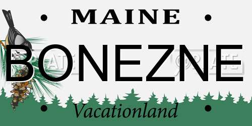 BONEZNE Maine License Plate