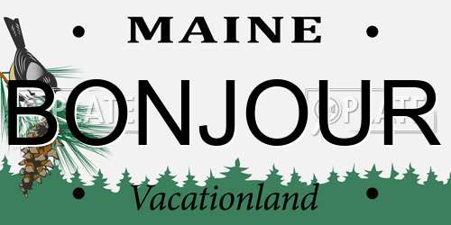 BONJOUR Maine License Plate