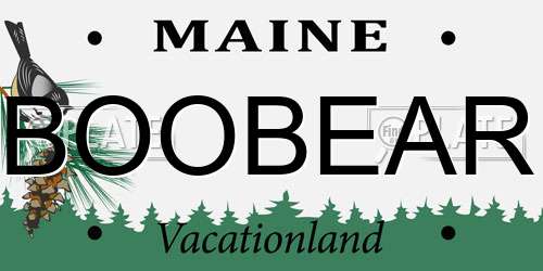 BOOBEAR Maine License Plate