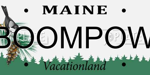 BOOMPOW Maine License Plate