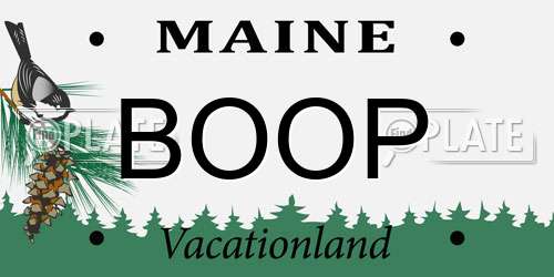 BOOP Maine License Plate