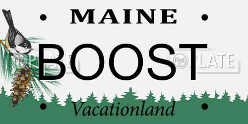 BOOST Maine License Plate