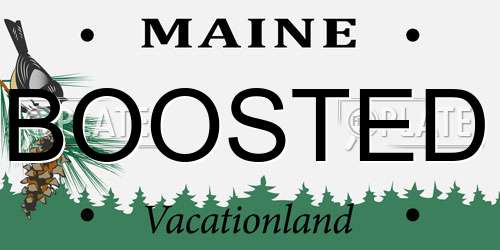 BOOSTED Maine License Plate
