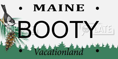 BOOTY Maine License Plate