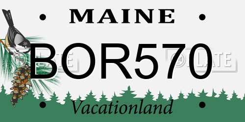 BOR570 Maine License Plate
