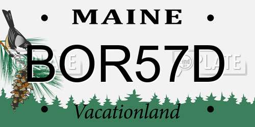 BOR57D Maine License Plate
