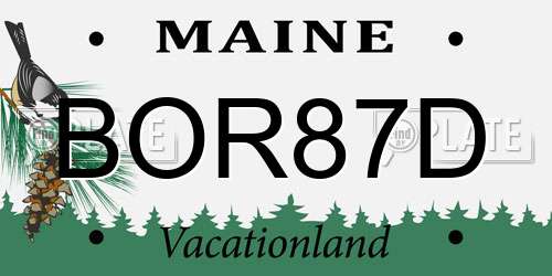 BOR87D Maine License Plate