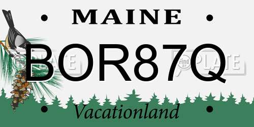 BOR87Q Maine License Plate