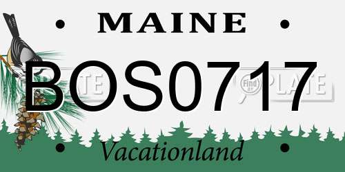BOS0717 Maine License Plate