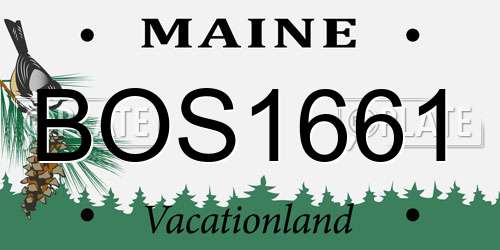 BOS1661 Maine License Plate