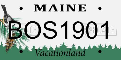 BOS1901 Maine License Plate