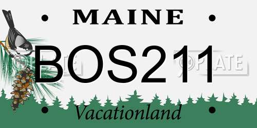 BOS211 Maine License Plate