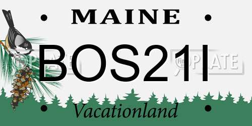 BOS21I Maine License Plate
