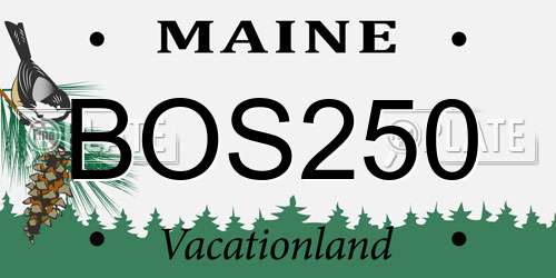 BOS250 Maine License Plate