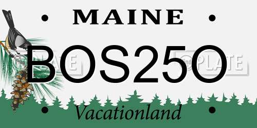 BOS25O Maine License Plate