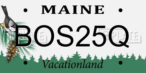 BOS25Q Maine License Plate
