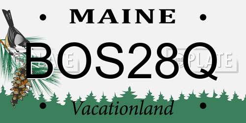 BOS28Q Maine License Plate