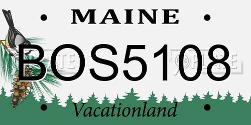 BOS5108 Maine License Plate