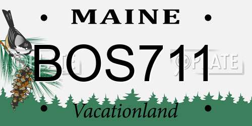 BOS711 Maine License Plate