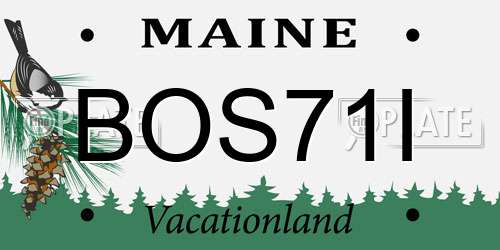 BOS71I Maine License Plate