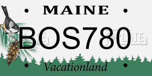 BOS780 Maine License Plate