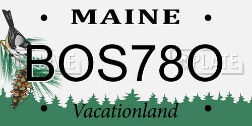 BOS78O Maine License Plate