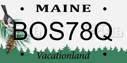 BOS78Q Maine License Plate