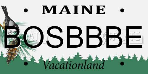 BOSBBBE Maine License Plate