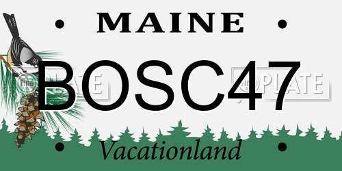 BOSC47 Maine License Plate