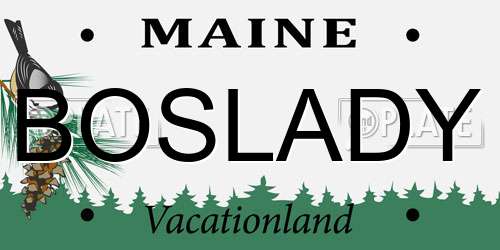 BOSLADY Maine License Plate