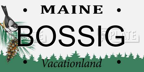 BOSSIG Maine License Plate