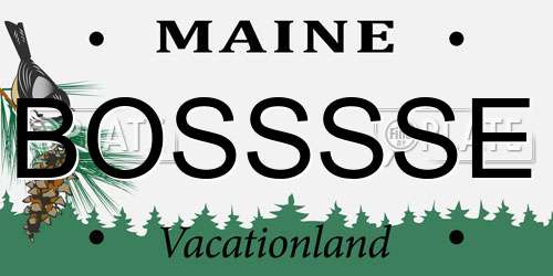 BOSSSSE Maine License Plate