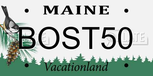 BOST50 Maine License Plate