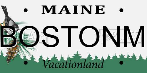BOSTONM Maine License Plate