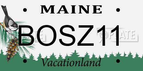 BOSZ11 Maine License Plate