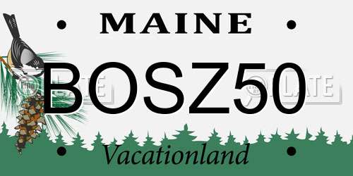 BOSZ50 Maine License Plate