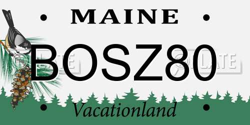 BOSZ80 Maine License Plate