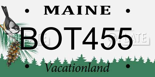 BOT455 Maine License Plate