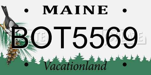 BOT5569 Maine License Plate