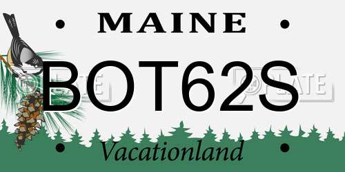 BOT62S Maine License Plate