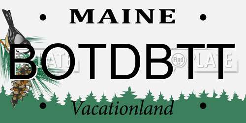 BOTDBTT Maine License Plate