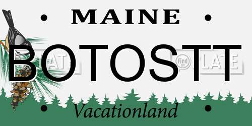 BOTOSTT Maine License Plate