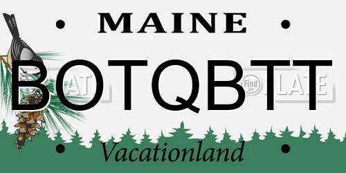 BOTQBTT Maine License Plate