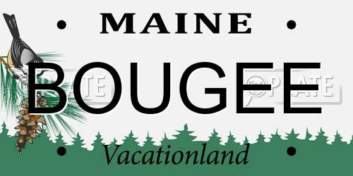 BOUGEE Maine License Plate