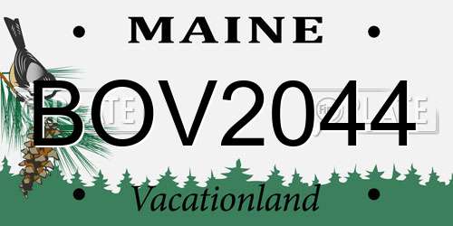 BOV2044 Maine License Plate