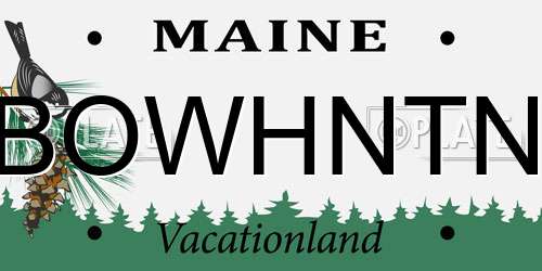 BOWHNTN Maine License Plate
