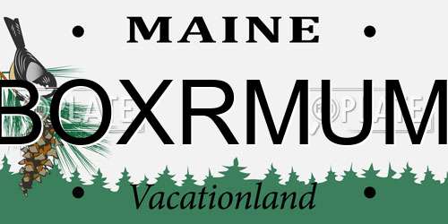 BOXRMUM Maine License Plate